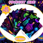 20 Pcs 10  x10   Neon Spooky Halloween Quilting Fabric Squares Pumpkin Ghost Pre