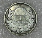1892 Hungary 1 Korona Silver Coin Mintage 15 000 Rare  j215
