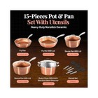 Diamond reinforced Nonstick Cookware Set  15 Pieces  Pots  Pans   Accessories