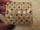 Vtg Compact With Multi Colored Rhinestones