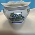 Blue   White Porcelain Cachepot Planter Chinoiseries Style Vintage