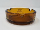 Vtg Mcdonald s Restaurant Amber honey Gold Glass Cigarette Ashtray No Chips
