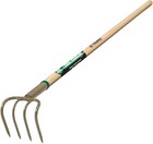 Tru Tough 4-tine Cultivator With Elegant Ash Wood Handle - Gardening Essential