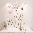 Large Flowers   Butterflies Wall Stickers  3d Vinyl Art Decals  Mural Home Decor
