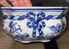 Vintage Chinese Hand Painted Blue   White Porcelain Bonsai Cachepot