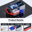 2x Zeee 3s Shorty Lipo Battery Ec3 11 1v 50c 2200mah For Rc Car Drone Quad Fpv