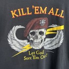 Vintage 1980s Army Special Forces Kill    em All Green Beret Shirt Large