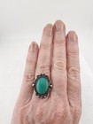 Vtg 1940 s Bell Trading Post Sterling Silver Green Turquoise Ring Sz 6  