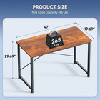 47 Inch Computer Desk  home  office Writing Study Desk Gaming  table   rustic Brown