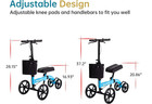 Elenker Best Value Steerable Medical Knee Walker With 10  Wheels - Blue