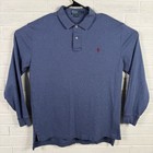 Vintage Polo Ralph Lauren Long Sleeve Polo Shirt Mens Size Large Blue Red Pony