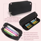 Large Pencil Case  Big Capacity Pouch With 2 Compartments   Office Bag With Zip