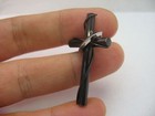 Great Modern Design Black Cross Silver Ring