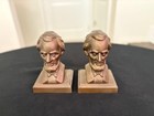 Antique Abraham Lincoln Bookends Cast Bronze 8  Tall 5 x4  Base