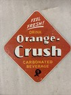 Vintage Orange Crush Porcelain Sign Ice Cold Carbonated Beverage Soda Pop