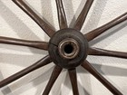 Antique Primitive Rustic Folk Art 10 Spoke Wooden Wagon Carriage Cart Wheel 16   