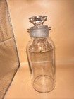 Vtg Apothecary Glass Jar Original Glass Stopper Medical Jar Round