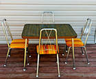 Vintage Childs Play Table 4 Chairs 1960s Groovy Modern Craft Co Mcm  Chrome Legs