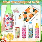24 Pcs Summer Can Coolers Sleeves 12 Oz Beach Cooler One Size  