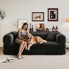 78 8  Convertible Floor Sofa Bed W pillow Support  Corduroy Futon  Black