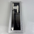Hallmark Wedding Anniversay Cake Knife Serving Set  Stainless Steel White Handle