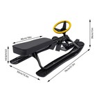 Snow Sled With Steering Wheel   Brakes For Kids Adults 220lbs Load Black Kart
