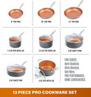 Gotham Steel 13 Pc Ceramic Cookware Set Nonstick  Copper Pots And Pans Set Non S