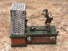 Vintage Cast Iron Mechanical Coin Bank Soccer  Working