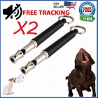 4pc Dog Training Whistle Ultrasonic Obedience Stop Barking Pet Sound Pitch Black