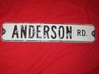 Vintage Embossed  anderson Rd   Road street Sign 30 X 6