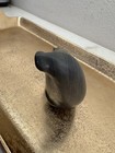 Vintage Inuit Soapstone Seal Carving Signed Sticker 3 25  X 1 75   