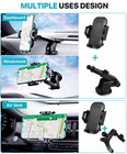 Universal 3-in-1 Cell Phone Holder For Car - Dashboard  Windshield Mount Holder