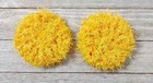 Crochet Handmade Kitchen Reusable Dish Scrubbies Sponge 3 Inch Yellow 2pc Set