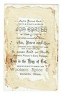 Woolson Spice Lion Coffee Victorian Trade Card Toledo Ohio Oh