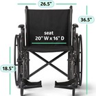 Medline Folding Wheelchair Swing-back Desk-length Arms Swing-away Footrests