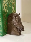 Vintage Horse Head Bookends Heavy Decorative Pair Bronze Tone Excellent