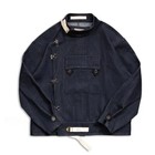 Swedish Motorcycle Jacket Men s Denim Jacket Vintage Casual Coat Work Coat Blue