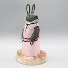 Navajo Folk Art-bunny Rabbit Lady In Pink By Ray   Orleen Lansing