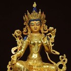 8  Old Tibet Tibetan Buddhism Temple Bronze Gilt Green Tara Bodhisattva Statue