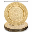 12 Pack Gold Charger Plates  13 Inch  Round  Decorative  Antique  Plastic