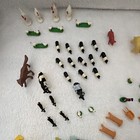 Vintage Plastic Miniature Toy Lot - Marx Farm Accessories  Animals  Dinosaurs