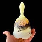 Fenton Christmas Classics 1978 Hand Painted Art Glass Bell Signed Snow Church