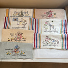 Lot Of Vintage Embroidered 7 Days Of The Week Tea Towels-