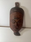 Vintage African Tribal Mask Wall Hanging Hand Carved Wooden Folk Art