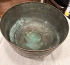 Antique Engraved Islamic Tinned Copper  Bowl  18 19th C  From Afghanistan