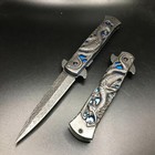 8 75   dragon Engraved Bluespring Open Assisted Tactical Edc Folding Pocket Knife