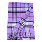 Women Scarf Lavender Purple Stewart Plaid Tartan Long Warm Soft Winter 72 x12 