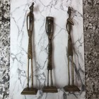 Vtg African Brass Tribal Sculptures Man Woman Elongated Figures Modernist Art