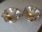 Pair Of 2 Vintage Epns Silver Plated Pierced Footed Compote Bowl Candy Dish