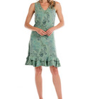 Fresh Produce Xl Lagoon Green Sunrise Waverley Flounce V Neck Dress  78 Nwt New